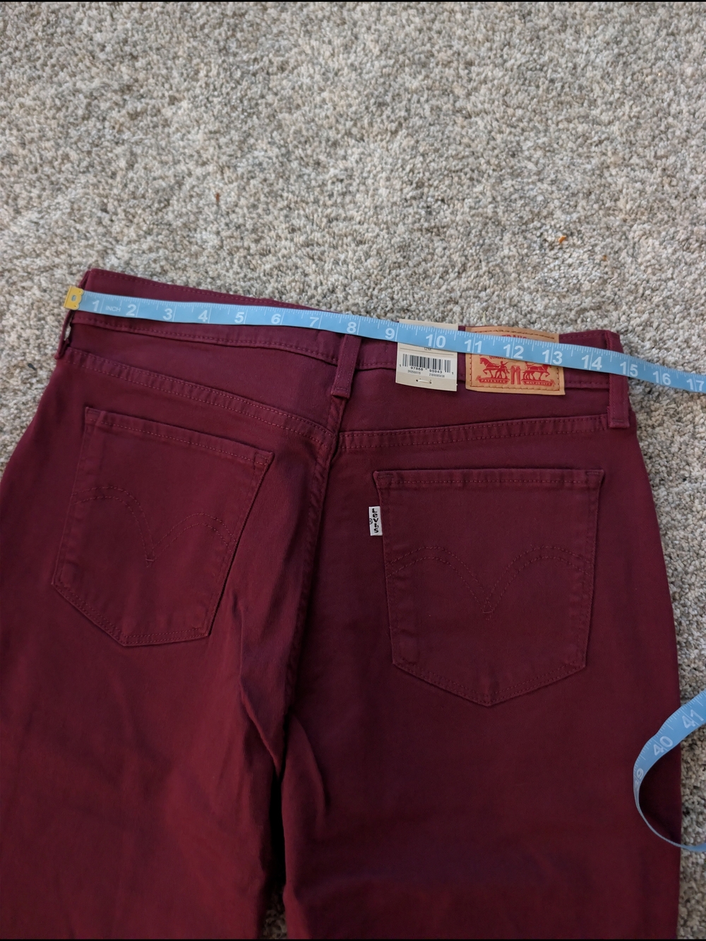 NWT Levi's Classic Straight Leg Pants Burgundy Maroon Size 12M - Picture 4 of 5